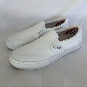 NEW no Box Men’s Vans Slip-On Pro PopCush White Canvas Sneakers Men’s Sz10.